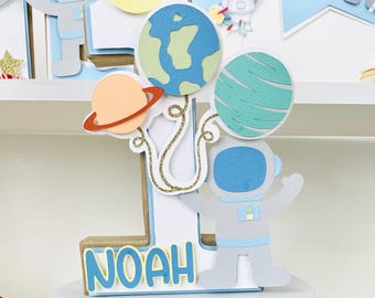 Centros de mesa de astronauta para fiesta de cumpleaños, decoración espacial para primer cumpleaños, decoración de mesa para el primer cumpleaños, primer viaje alrededor del sol