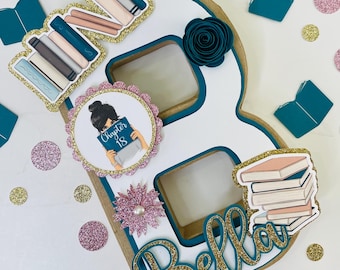 Book Theme Centerpiece Book Gift For Her Literary Centerpiece Bookworm Party Decoration Book Keepsake Monogrammed Book Decor Book Lover Gift