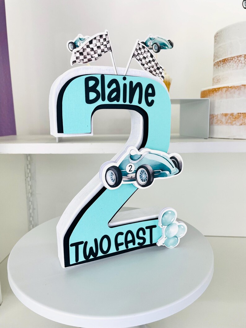 Two Fast Cake Topper Race Car Birthday Decorations Two Fast Two Curious ...