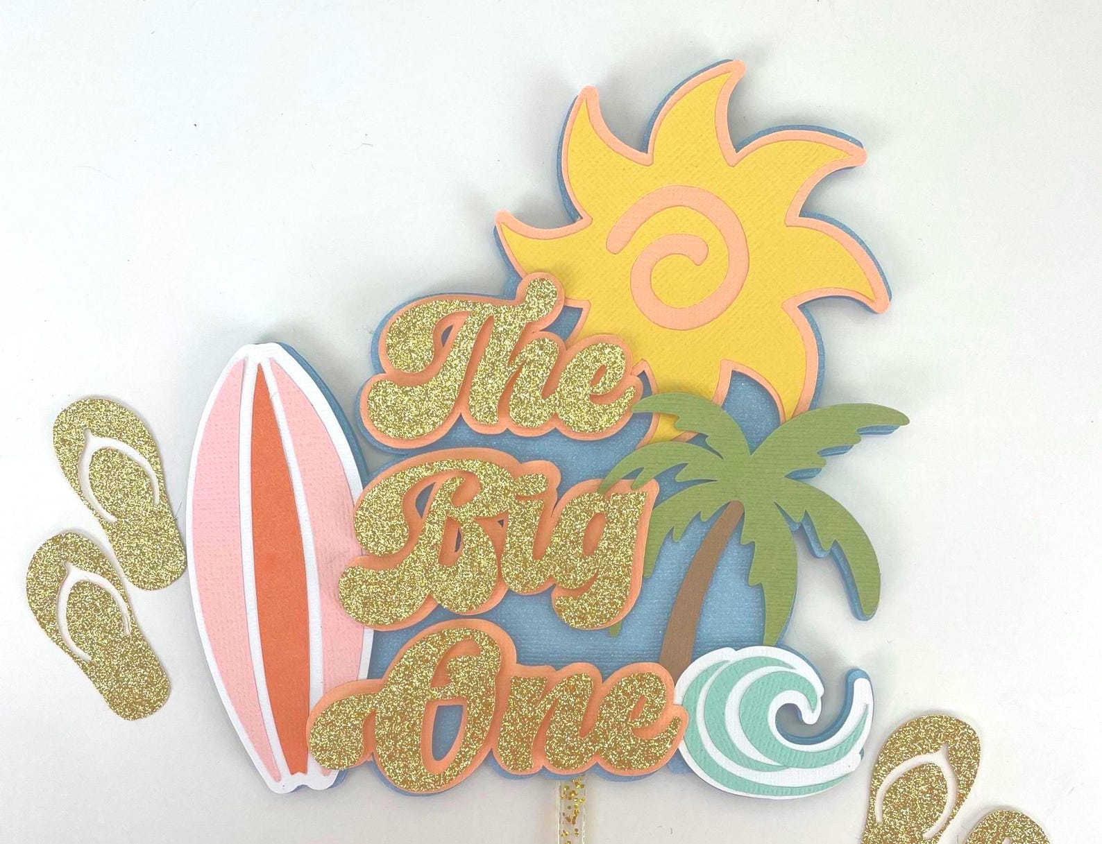 Surf Cake Topper Girl the Big One First Birthday Beach Theme Cake ...