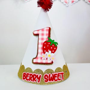 Beere Erster Geburtstag Party Hut Süße Erdbeere Geburtstag Hut Baby Mädchen 1. Geburtstag Hut Kuchen Smash Beere Erster Geburtstag Mädchen Outfit