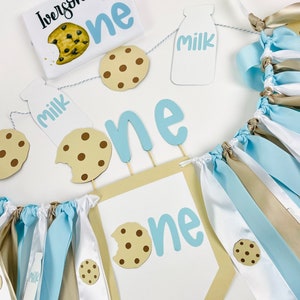 Milk and Cookie Birthday Party Decorations Birthday Boy Bundle First Birthday Party Decor Boy First Birthday Blue Party Decorations 1st Bday