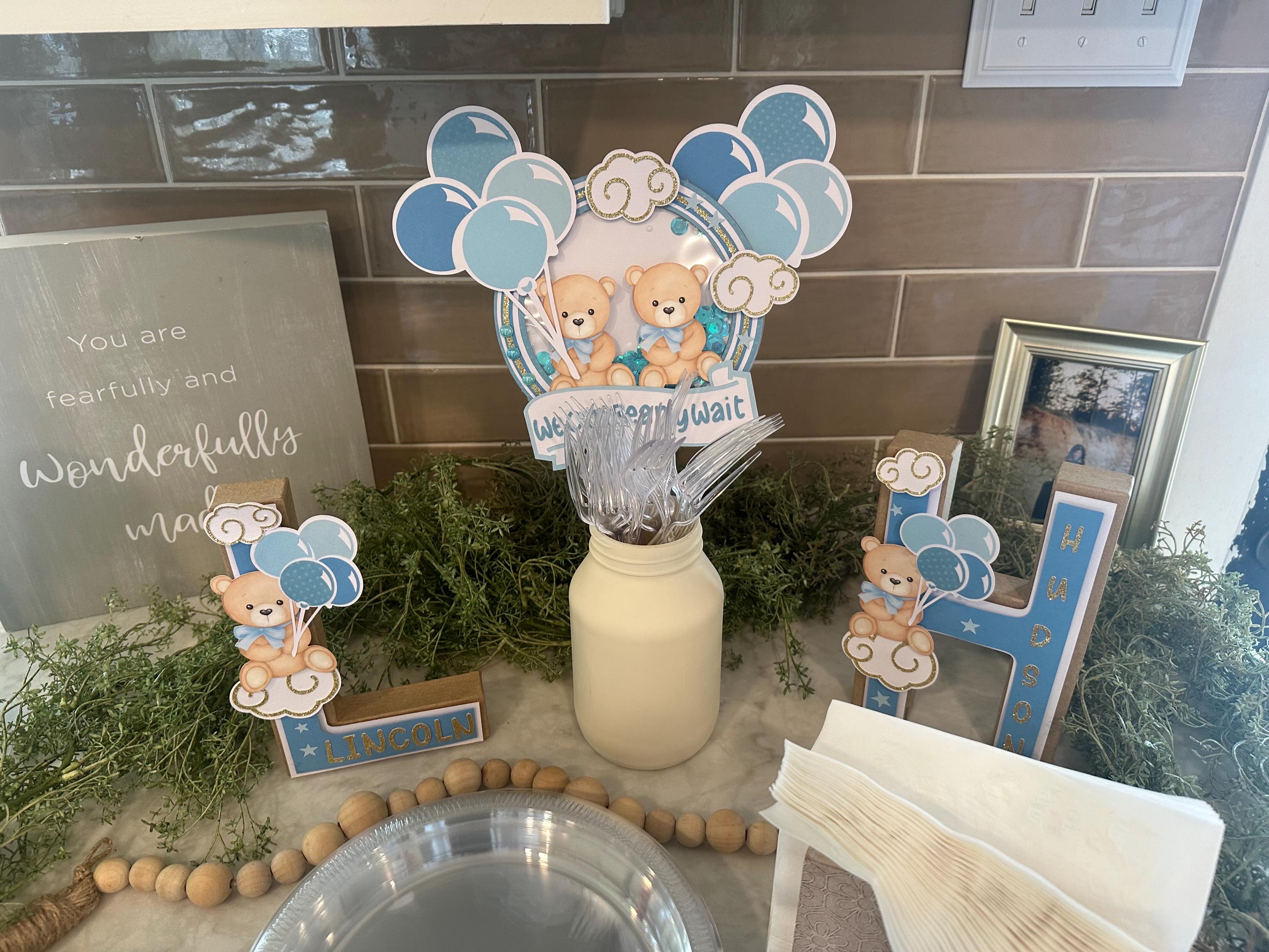We Can Bearly Wait Decorations Teddy Bear Baby Shower It's A Boy Baby ...