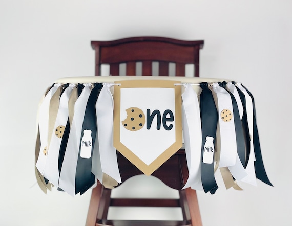 Milk & Cookies Highchair Banner – 1st Birthday Decor