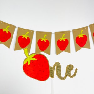 ONE STRAWBERRY CAKE Topper Berry First Birthday Sweet One Birthday Decorations Two Sweet Party ...