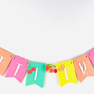 TWOTTI FRUITY BIRTHDAY Banner Fruit Birthday Decorations Two Sweet Second Birthday Twotti Fruity Party Fruit Themed Birthday Tutti
