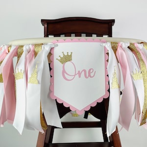 Princess High Chair Banner Once Upon A Time 1st Birthday Girl 1st Birthday Decorations Princess Birthday Decorations Princess Party Supplies