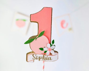 Peach Cake Topper One Sweet Peach Party Decor Girl First Birthday Peach Theme Baby Shower Peach Birthday Party For Girls 1st Birthday Decor