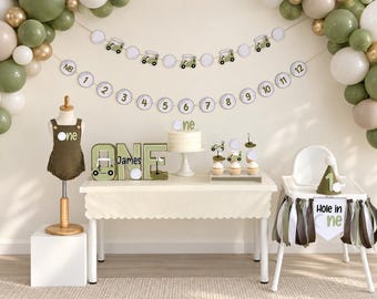 Hole in One First Birthday Decorations Golf Party Bundle for Boys