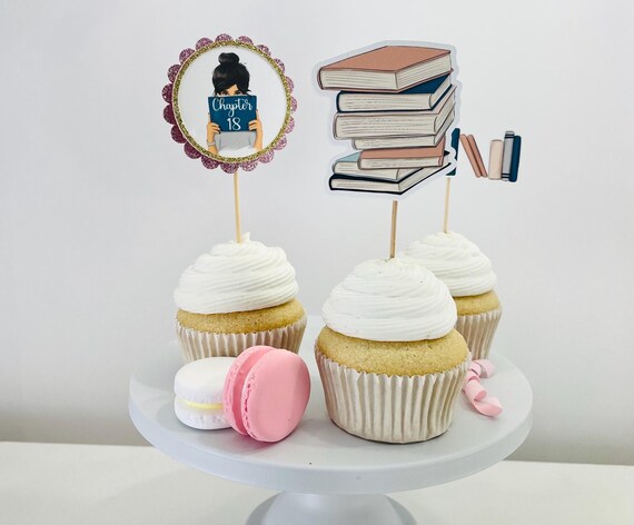 25-teilige Buch-Kuchen-Deko – Cupcake-Topper Für Bücher-Party, Geburtstag, Lesenacht