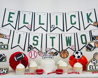 Paquete de fiesta de segundo cumpleaños deportivo, decoración de cumpleaños All Star, decoración de fiesta Born 2 Ball, tema de cumpleaños de niño de dos años, All Star Sport 2.º cumpleaños