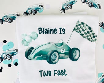 Two Fast Birthday Shirt Race Car Outfit Toddler 2nd Birthday Boy Shirt Two Fast Tee Personalized Birthday Tshirt Kids Two Fast Two Curious
