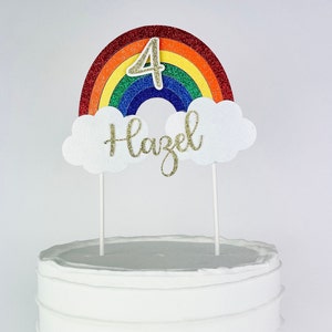 RAINBOW CAKE TOPPER Colorful Party Decor Rainbow Party Birthday Cake Decoration Cake Centerpiece Cake Decorating, Rainbow Birthday,