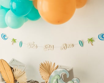 The Big One Surf Banner First Birthday Boy Boho Beach Birthday Decorations Retro Party Decor 1st Birthday Surf Birthday Party Decorations