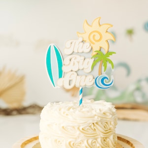 The Big One Cake Topper Surf Birthday Decor Summer Theme Birthday First Birthday Boy Party Decorations Beach Birthday Decorations Boho Party