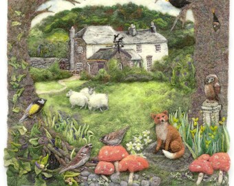 A3 print, printed poster, sheep, fox, sparrows, Irish house, blue tit, Irish print, Irish landscape