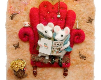 A3 print, printed poster, mice, reading, books,