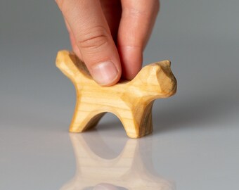 Wooden cat toy, Organic Waldorf Wooden Toys, Montessory toys, Wooden toy animals, Eco toy animal
