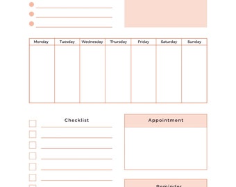 Weekly planner digital download