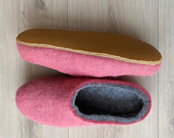 Handmade Wool Clogs: Warm Felt Slippers with Rubber Soles