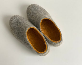 Boiled wool slippers/ hygge slippers/ wool felt slippers/ felt women slippers/ wool clogs/ room slippers/ house wool shoes/ gift for her