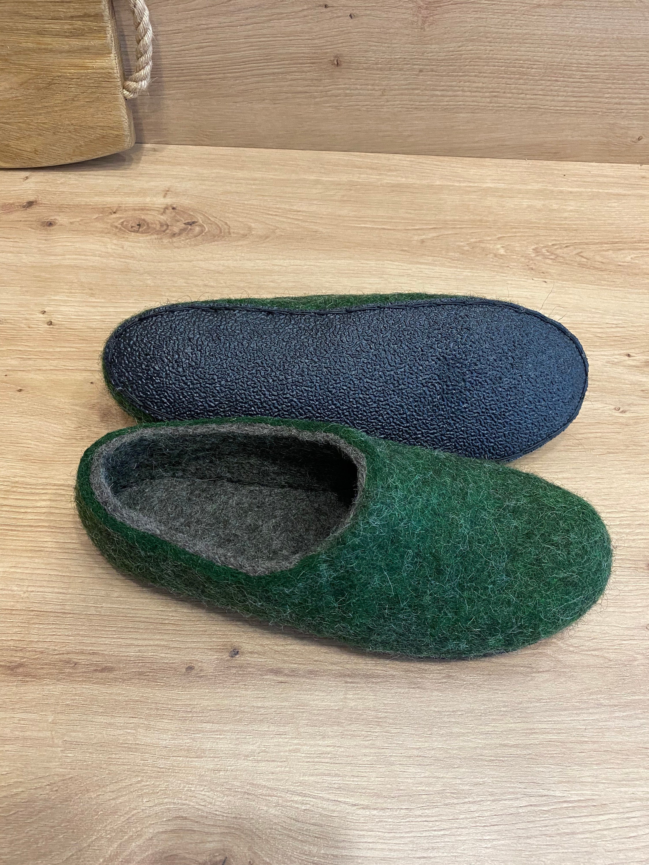 green slipper boots