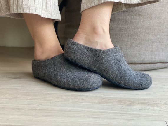 Wool Wool Slippers / Easy Slip-on / - Etsy