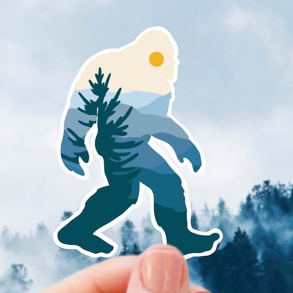 Blau Sasquatch Aufkleber: Wasserfester Autoaufkleber