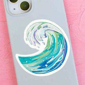 Welle Aufkleber - Ozean Auto Aufkleber, Welle Vinyl Aufkleber für Laptop, Wasserflasche, Kayak Aufkleber, Surfen Aufkleber, Auto-Autoaufkleber