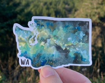 Galaxy Washington State Sticker: PNW Travel Sticker