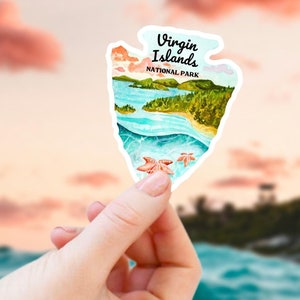Adesivo del Parco Nazionale delle Isole Vergini - Adesivo impermeabile, Adesivo del diario di viaggio, Regali del parco nazionale, Souvenir caraibico