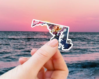 Maryland State Sticker: Waterproof Vinyl Decal