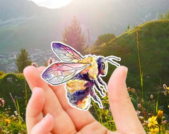 Bumble Bee Waterproof Vinyl Sticker, Bee Kind, Cottagecore Nature Sticker, Water Bottle Decal, Spring Sticker