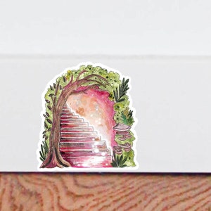Fairy Door Sticker - Fairycore, Bookstagram, Kindle Sticker, Book Nook, Cottagecore Nursery, Gnome Door Decal, Mouse Hole, Romantasy Sticker