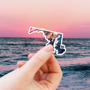 Maryland State Sticker, Maryland Decal Christmas Gift, Vinyl Sticker, Baltimore Maryland, Water Bottle Sticker, Kent Island, Laptop Decal