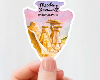 Theodore Roosevelt National Park Sticker, Hand-Painted Vinyl Decal