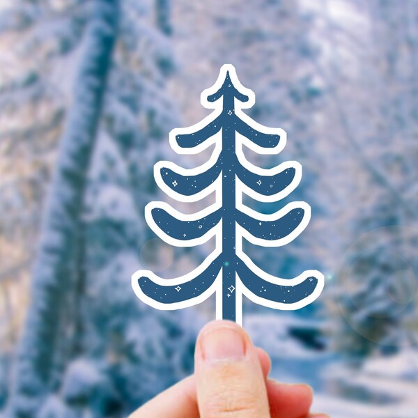 Colorado Blue Spruce Pine Tree Sticker - Nature Lover Gift, Hiking Vinyl Sticker for Car, Phone Case, Water Bottle, Minimalist Cabin Decor