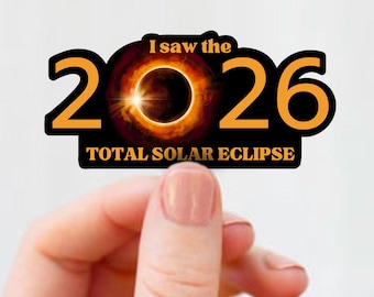 2026 Total Solar Eclipse Sticker, Reykjavik Iceland Eclipse Decal Souvenir, Path Of Totality, August 12 2026