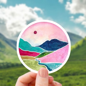 Outdoorsy Sticker - Nature Sticker, Vinyl Mountain Decal, Hiking Gift for Women, Travel Journal, Car Window Sticker, Van Life, Hiking Gear