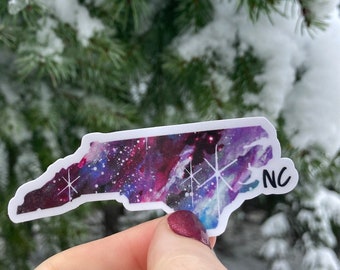 North Carolina Sticker, North Carolina Decal, Vinyl Camper Sticker, Hiking Sticker,  Mountain Sticker, Water Bottle Sticker, 1x1 Sticker