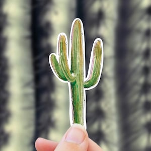 Adesivo de cacto saguaro - Adesivo ocidental, presente de Natal de cacto, decalque para laptop, adesivo para telefone, decalque de vinil de café ocidental, brinde de cacto boho