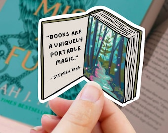 Book Sticker, Reading Quote, Book Club, Bookish Stickers for Water Bottle, Kindle Stickers, Library Sticker, Teacher Gift, Stephen King