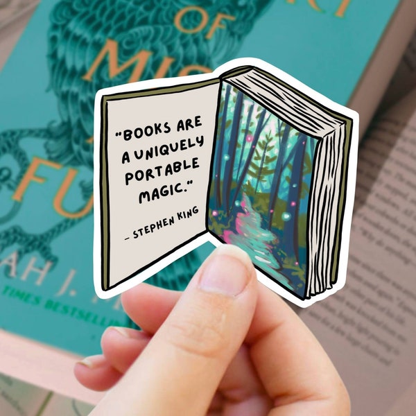 Book Sticker, Reading Quote, Book Club, Bookish Stickers for Water Bottle, Kindle Stickers, Library Sticker, Teacher Gift, Stephen King