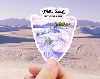 White Sands National Park, Waterproof Sticker, National Park Gift, New Mexico, National Park Poster, National Park Badge, RV Bumper Sticker