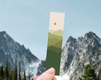 Sticker montagne vert Gorpcore en vinyle - Sticker imperméable pour bouteille d'eau, Sticker forêt infini, grand sticker, cadeau de randonnée, boîte de randonneur