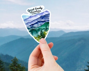 Great Smoky Mountains Sticker, National Park Laptop Sticker, North Carolina Water Bottle Decal, Appalachian Trail, Blue Ridge Mountains