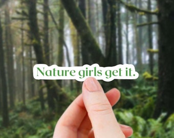 Nature Girl Sticker: Waterproof Vinyl Decal for Laptop, Water Bottle