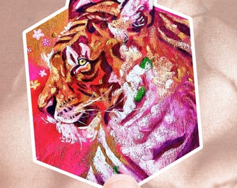 Tiger Vinyl Sticker - Animal Decal for Water Bottles and Laptops, Zoo Sticker