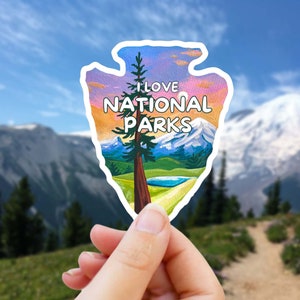 National Park Sticker - Vinyl Waterproof Outdoors National Park Decal for Car, Luggage, Computer, Water Bottle, Hiking Sticker, Camping Gift