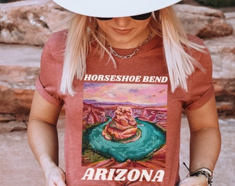 Grand Canyon Shirt, National Park t-shirt, Hiking shirt, Oversized Tee, Horseshoe Bend, Arizona tShirt, Travel Poster, Western Aesthetic